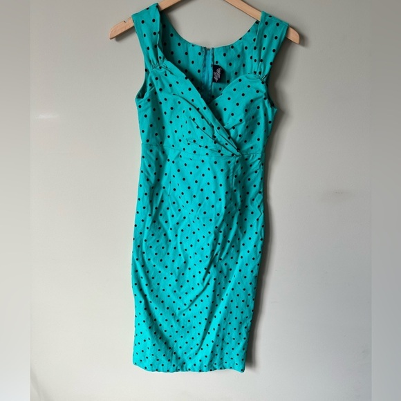 STEADY POLKA  DOT DIVA DRESS MINT Retro Size Small - Picture 3 of 6
